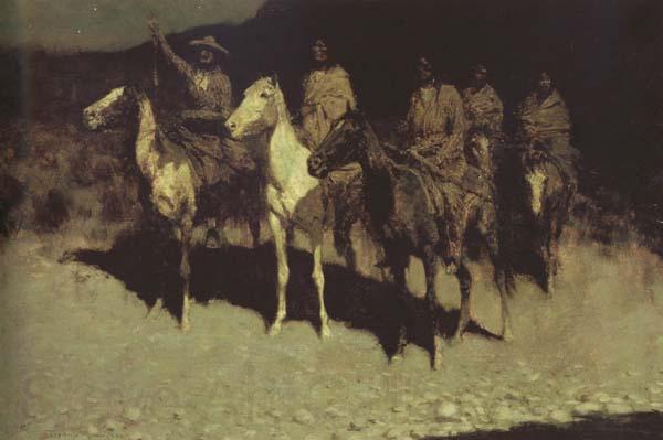 Frederic Remington Who Comes There (mk43) Norge oil painting art
